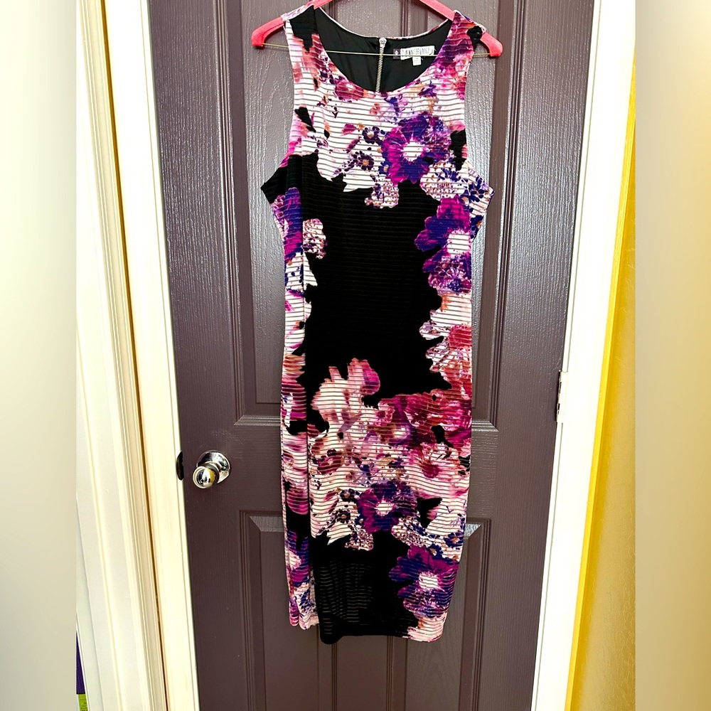 Jennifer Lopez sheath dress purple print size 14